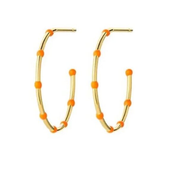 Gorjana Gold Orange Capri Hoops - Picture 1 of 3